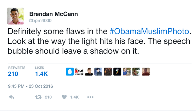 Illustration for article titled Debunked: The Photo Of Obama With A Speech Balloon Saying ‘Islam Is My Main Thing’ Has Been Proven To Be Doctored